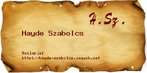 Hayde Szabolcs névjegykártya