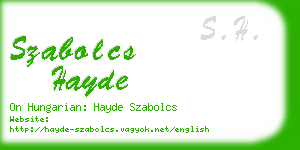 szabolcs hayde business card